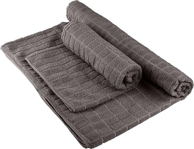 Wakeman Yoga Mat Towel and Gym Towel Set - 2-Piece Non Slip Set for Hot Yoga, Pilates, and Gym - 72” x 24” Sweat Absorbent and Quick Drying Blanket with Corner Pockets for Mats (Gray)