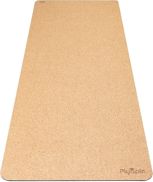 Ultimate Cork Yoga Mat – Non-Slip Ultra-Premium Cork | Thicker, Longer & Wider for Extra Comfort | 100% Natural Grip & Eco Friendly | Optional Alignment Lines | For Yoga, Bikram & Hot Yoga