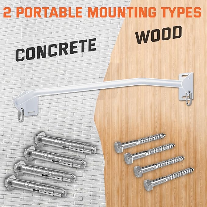 Pull Up Bar Wall Mounted-Heavy Duty Joist Mounted Pull Up Bar-Premium Strength Training Pull-Up Bars-Fast and Easy Installation for Home and Garage Use,Supports up to 600 Lbs