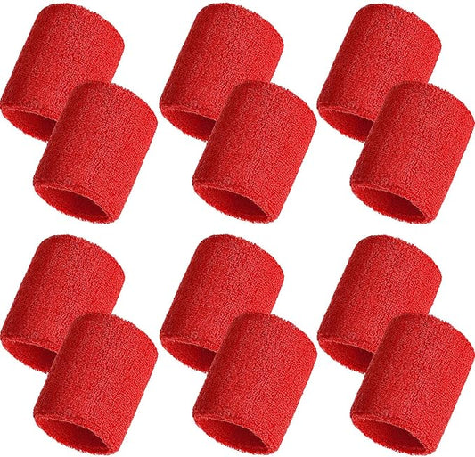 12 Pack Sweatbands Sports Wristband Cotton Sweat Band for Men and Women, Good for Tennis, Basketball, Running, Gym, Working Out