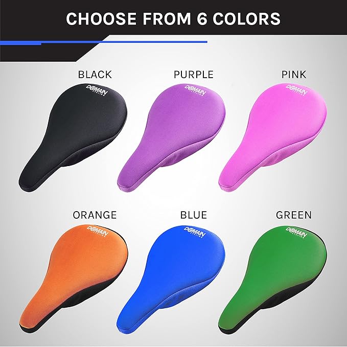 Bike Seat Cushion - Ultimate Comfort, Fits Peloton Seat Cushion and Most Exercise and Spin Bikes, Padded Gel Bike Seat Cover to Make Peloton Bicycle Seat Comfortable, 10.5”x7”
