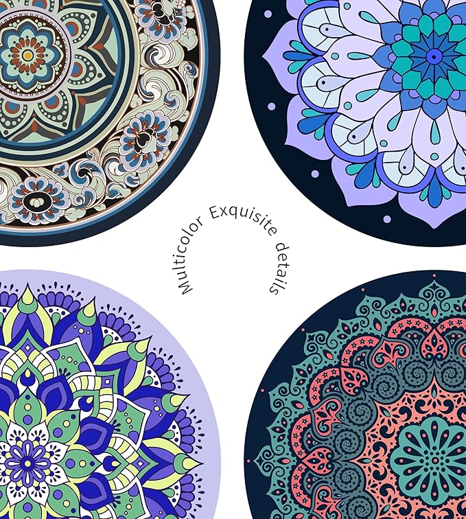 nuveti Large Meditation Mat Round Yoga Mat Pilates Yoga Mat 3.5mm Thick Natural Tree Rubber Base Non Slip, Extra Thick Grip. Thicker, Longer, and Wider for More Comfort and Support(55''x55'')