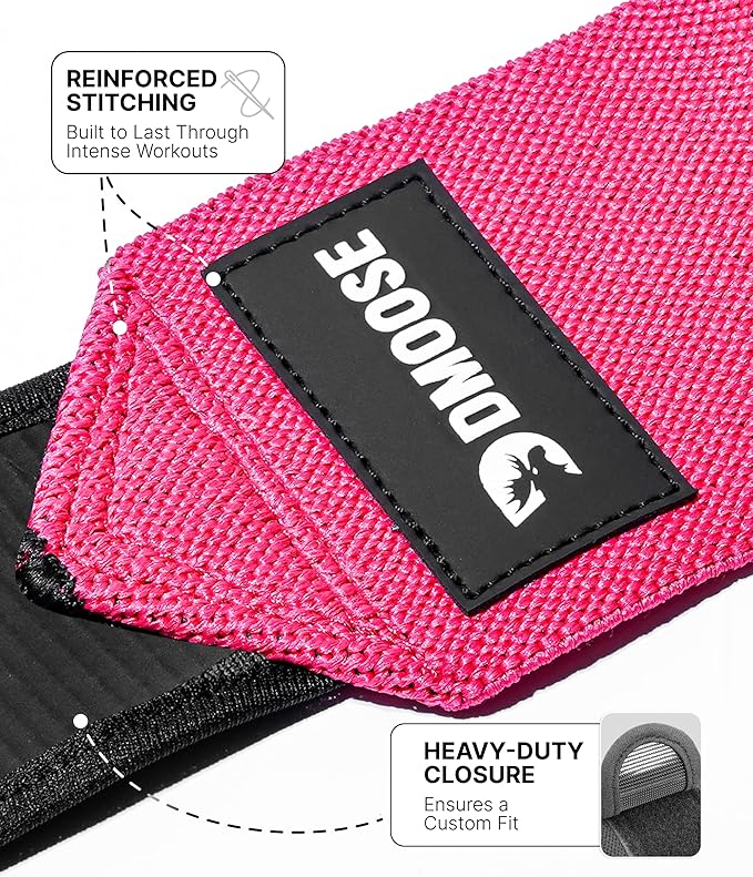 DMoose Fitness Elbow Wraps for Weightlifting (Pair) 40" Adjustable Brace for Joint Support, Pain Relief & Tendonitis - Elbow Straps for Weight Lifting, Bench Press & Gym Workouts, Band for Men & Women