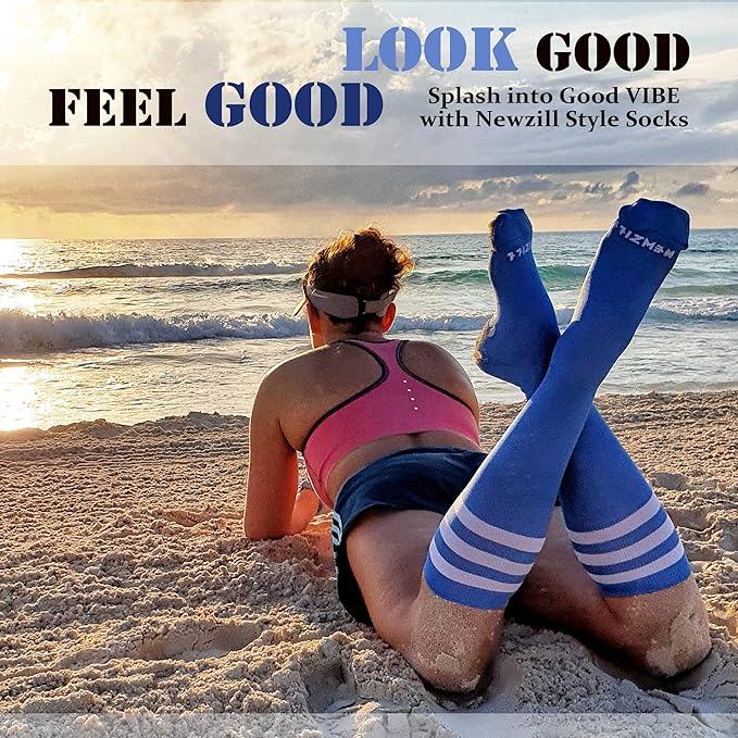 NEWZILL Medical Compression Socks for Women & Men Circulation 20-30 mmHg, Best Support for Running Athletic Cycling Nursing Travel Work and Fitness