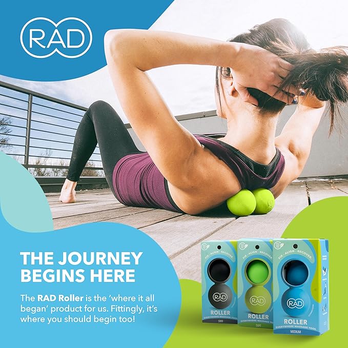 RAD Soft Peanut Massage Ball – Low Density Yoga Deep Tissue Roller Ball – Myofascial Release for Back, Neck, Feet, Psoas & Spine – Suboccipital & Thoracic Trigger Point Therapy