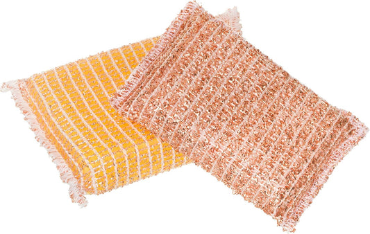 Redecker Copper Sponge, Set of 10, Includes 5 Large and 5 Medium Copper Fiber Sponges, Durable Non-Abrasive Scrubber, Cleans Stainless Steel Appliances, Pots and Pans, Auto Parts, Machine Washable