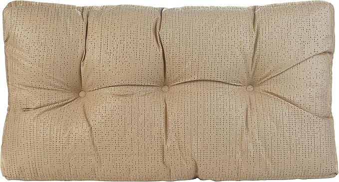Klear Vu The Gripper Omega Non-Slip Tufted Bench Cushion for Indoor Furniture, Assembled in USA, Entryway Storage, Bay Window, Corner Nook or Piano Seat, 27 Inches, Chenille Natural