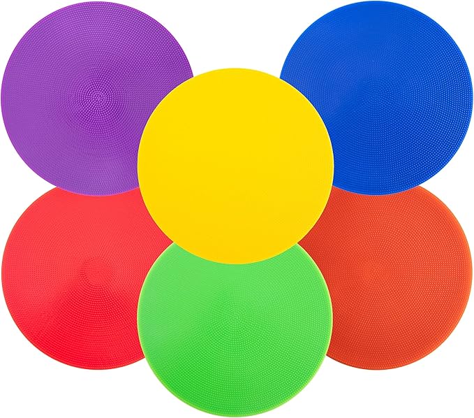 Spot Markers 9 Inch Non Slip Rubber Floor Markers Flat Field Cones Poly Dots for Soccer Basketball Sports Speed Agility Training and Drills