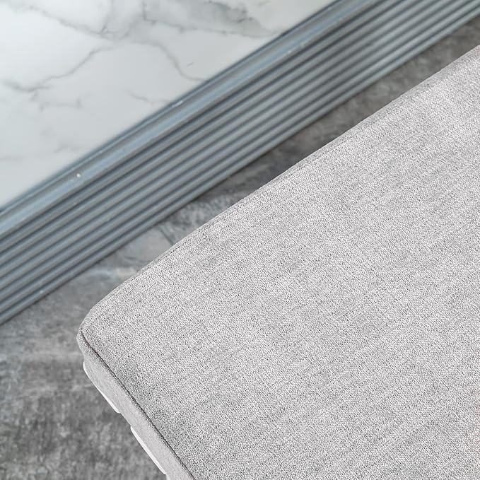 Loveboat Washable Bench Cushion, Non-Slip Bench Pad for Shoe Storage, Window, Piano, Dining 36"x14"x2" Light Grey