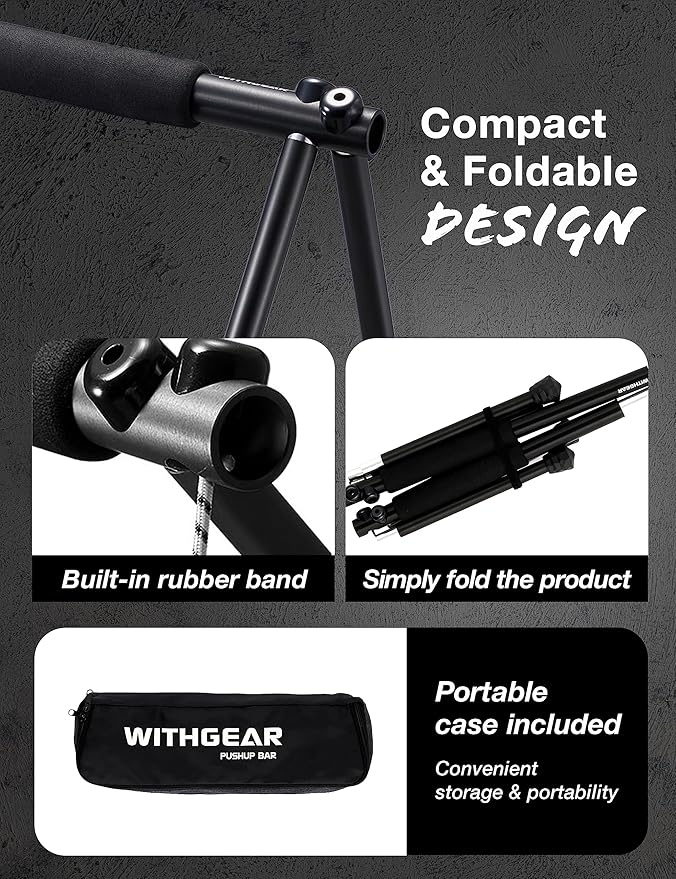 Push Up Bar – Folding Dip Bar for Home Workout, Lightweight & Portable Strength Training Equipment for Men & Women, Indoor & Outdoor Use (Hawk)