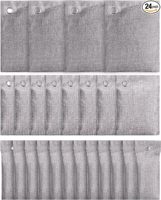 Nuanchu 24 Pcs Activated Charcoal Odor Absorber 50g/100g/200g, Air Purifying Bamboo Charcoal Bags, Natural Shoe Odor Absorber, Deodorizer Absorbers for Fresh Car Home Closet Pet Basement Smell(Grey)