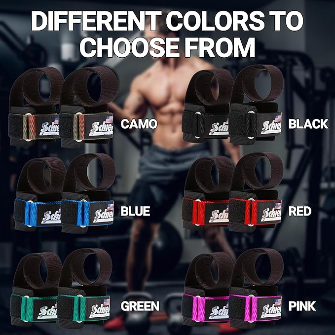 Schiek Sports 1000-PLS Deluxe Power Lifting Wrist Straps - Weight Lifting Wrist Wraps