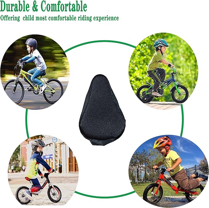 Kids Bike Gel Seat Cushion Cover, 8x5 inch Child Bike Seat Cover Premium Comfortable Small Bicycle Saddle Pad