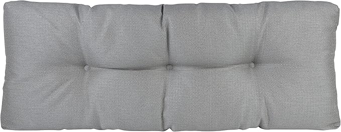Klear Vu The Gripper Omega Non-Slip Tufted Bench Cushion for Indoor Furniture, Assembled in USA, Entryway Storage, Bay Window, Corner Nook or Piano Seat, 35 Inches, Solid Gray