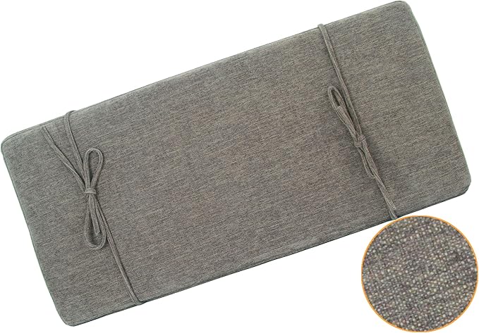 Loveboat Washable Bench Cushion, Non-Slip Bench Pad for Shoe Storage, Window, Piano, Dining 30"x14"x2" Greybrown