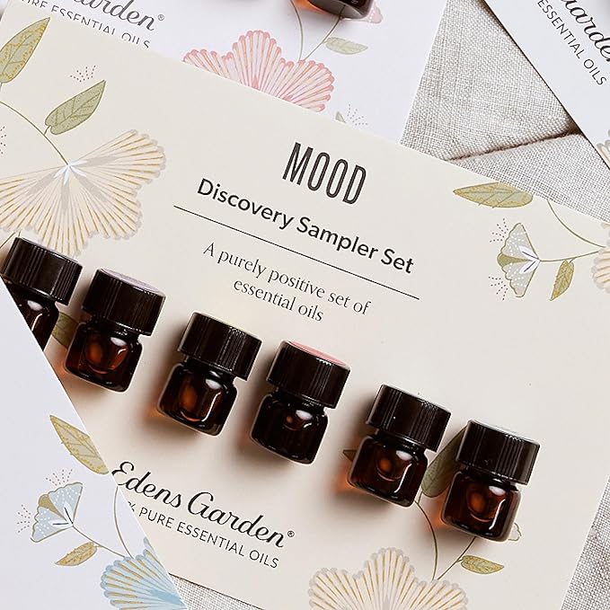 Edens Garden Mood Essential Oils Discovery 6 Set – 100% Pure Therapeutic Grade, Undiluted Aromatherapy for Relaxation, Stress Relief & Wellness – Natural Gift for Diffusers & Home, .92 ml/ 6 Pack