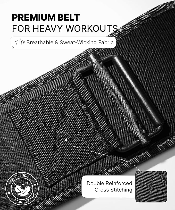 DMoose Fitness Weight Lifting Belt for Squats, Deadlift & Intense Workout - 6" Adjustable Fit Auto Lock Weightlifting Belt for Men & Women - Neoprene Gym Belts for Stability & Lumbar Back Support