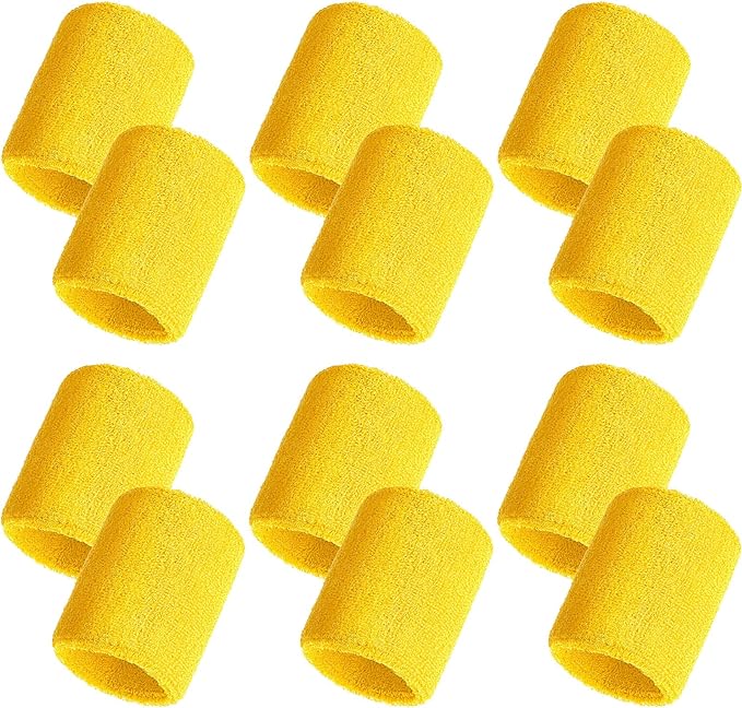 12 Pack Sweatbands Sports Wristband Cotton Sweat Band for Men and Women, Good for Tennis, Basketball, Running, Gym, Working Out