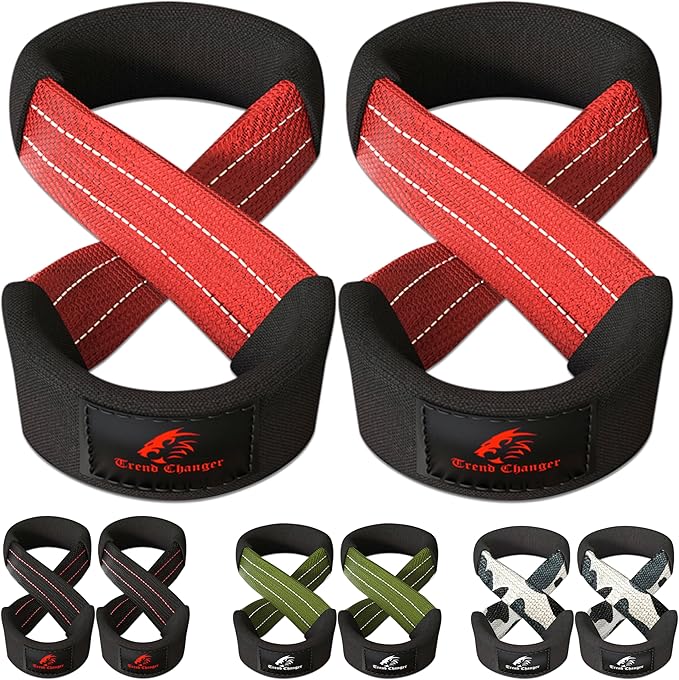 Figure 8 Lifting Strap Padded Deadlift Straps Heavy Duty Weight Lifting Straps Strongman Axle Bar Straps Weightlifting Wrist Wraps
