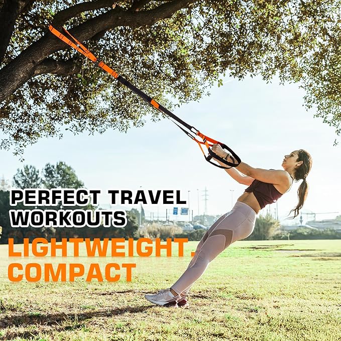 Home Resistance Training Kit, Suspension Trainer Straps with Adjustable Extension, Door Anchor, and Carry Bag – Strength Training Equipment for Full Body Bodyweight Workouts at Home or Outdoors