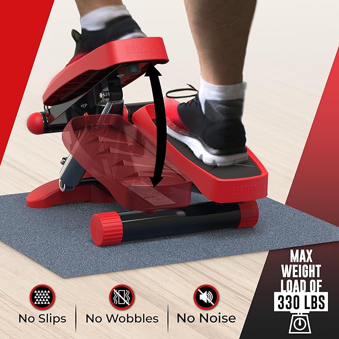 Nordic Lifting Mini Stepper Machine – Stair Climber w/Resistance Bands & LCD – Home Workout Stepper