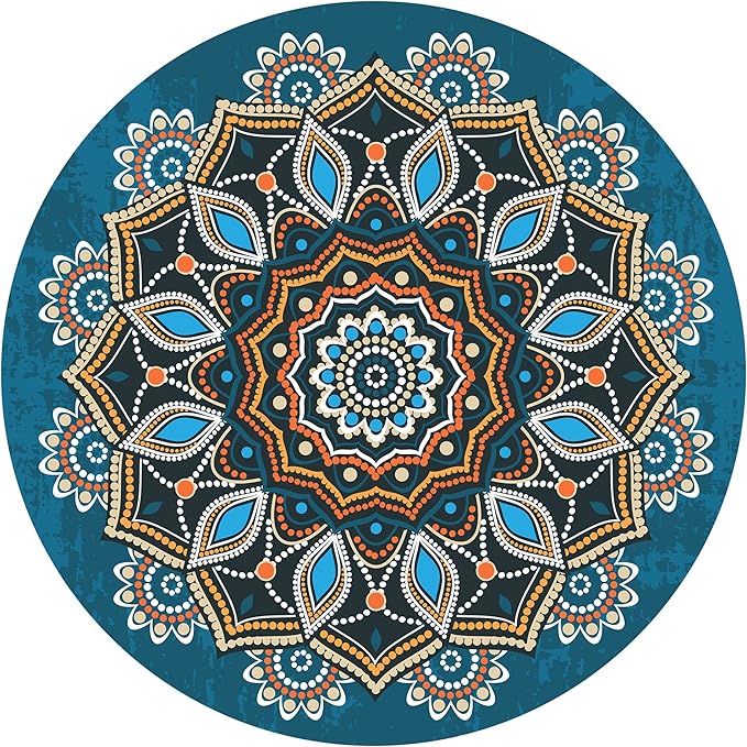 Round Meditation Pilates Yoga Mat Luxury Suede Large Yoga Mat Natural Rubber Non-Slip Base is ery Suitable for Meditation, Stretching, Yoga Environmental Protection, Fitness Exercise, Home and Outdoor. 140CM Diameter