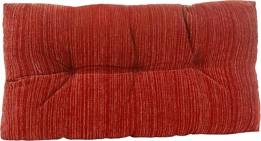 Klear Vu The Gripper Omega Non-Slip Tufted Bench Cushion for Indoor Furniture, Assembled in USA, Entryway Storage, Bay Window, Corner Nook or Piano Seat, 27 Inches, 17 Red