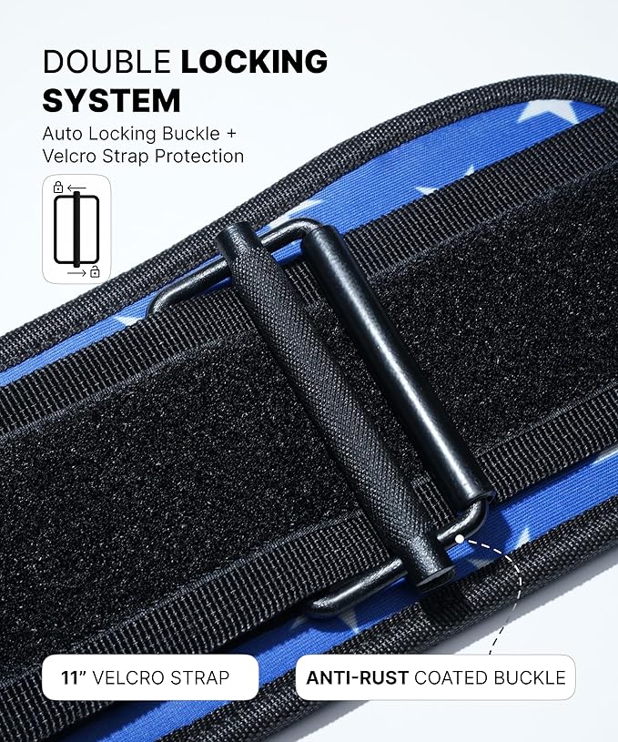 DMoose Fitness Weight Lifting Belt for Squats, Deadlift & Intense Workout - 6" Adjustable Fit Auto Lock Weightlifting Belt for Men & Women - Neoprene Gym Belts for Stability & Lumbar Back Support