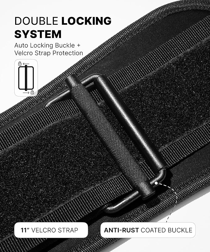 DMoose Fitness Weight Lifting Belt for Squats, Deadlift & Intense Workout - 6" Adjustable Fit Auto Lock Weightlifting Belt for Men & Women - Neoprene Gym Belts for Stability & Lumbar Back Support