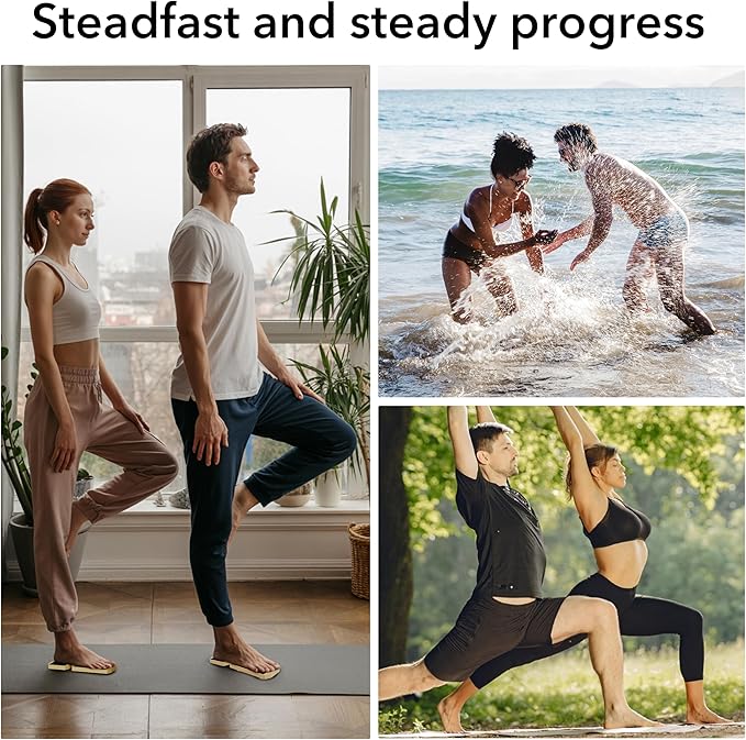 Ankle Balance Board, Foot Strengthener for Sprained, Wooden Foot Trainer with Non-Slip Pads for Plantar Fasciitis Relief, Posture Correction, Calf Stretching and Balance