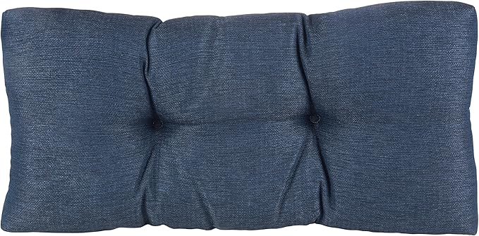 Klear Vu The Gripper Omega Non-Slip Tufted Bench Cushion for Indoor Furniture, Entryway Storage, Bay Window, Corner Nook or Piano Seat, 30 Inches, 03 Indigo