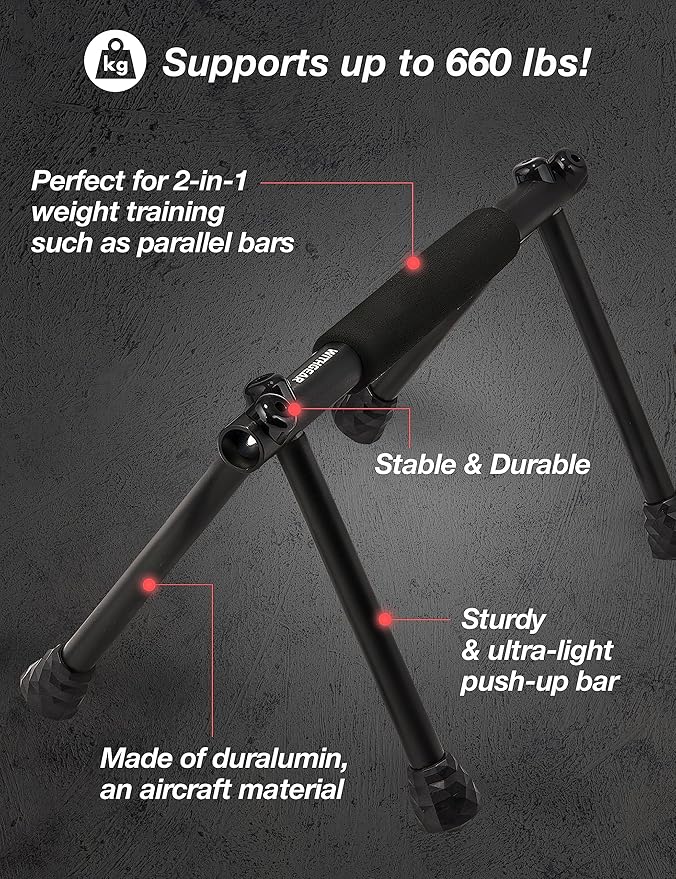 Push Up Bar – Folding Dip Bar for Home Workout, Lightweight & Portable Strength Training Equipment for Men & Women, Indoor & Outdoor Use (Hawk)