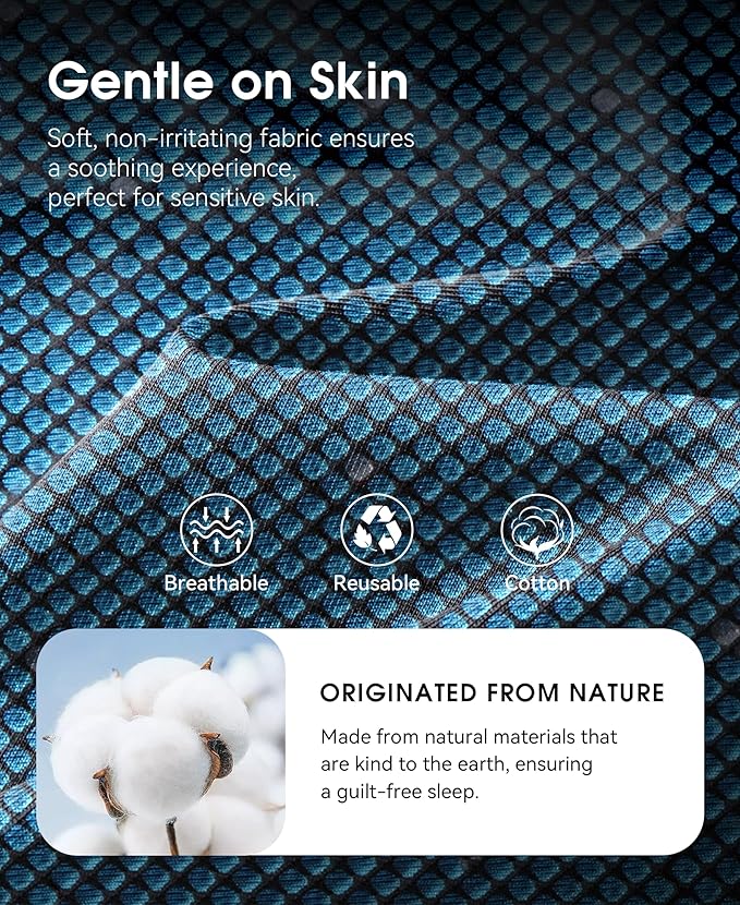 MUSICOZY Sleep Headphones Breathable Sleep Mask Bluetooth 5.4 Wireless Earphones Mask Sleeping Eyemask for Side Sleepers for Women Men Travel Meditation Gift (Mesh Blue)