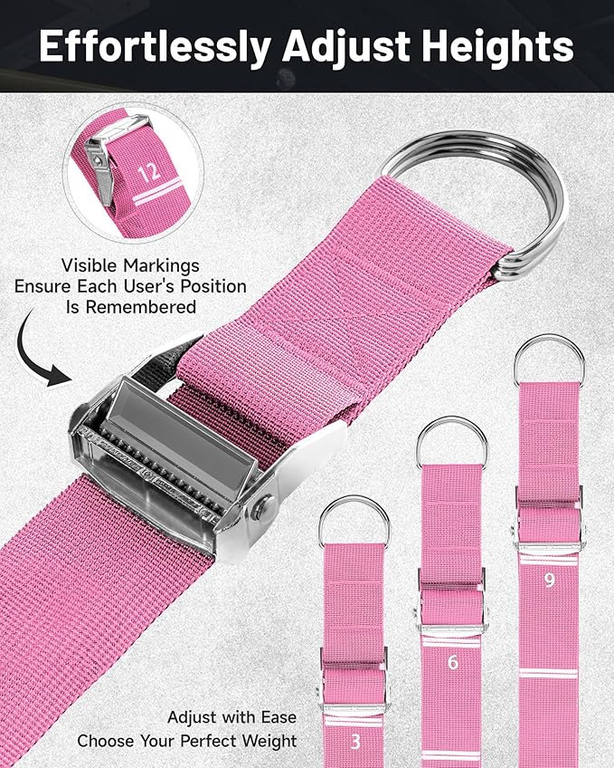 MANUEKLEAR Heavy Duty Resistance Bands for Pull Ups, Pull Up Assistance Bands with Scale Tracking Feature, Adjustable Pull Up Assist Band with Five 50-Pound Pull Up Bands and Fabric Feet/Knee Rest