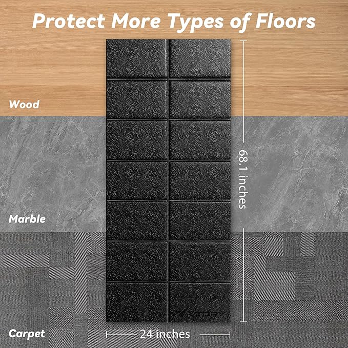 Walking Pad Mat β 68" x 24", 1/4" Thick Non-Slip Treadmill Mat for Carpet Floors & Hardwood, Shock Absorbing Exercise Mat & Under Treadmill Mat for Floor Protection in Home Gym