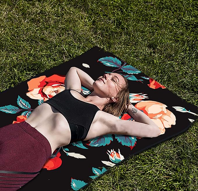 nuveti Yoga Mat Print Extra Thick TPE Non Slip Fitness Exercise Mat with Carrying Bag,72"x24" Extra Thick 6MM Exercise & Workout Mat for Yoga, Pilates Fitness and Floor Exercises