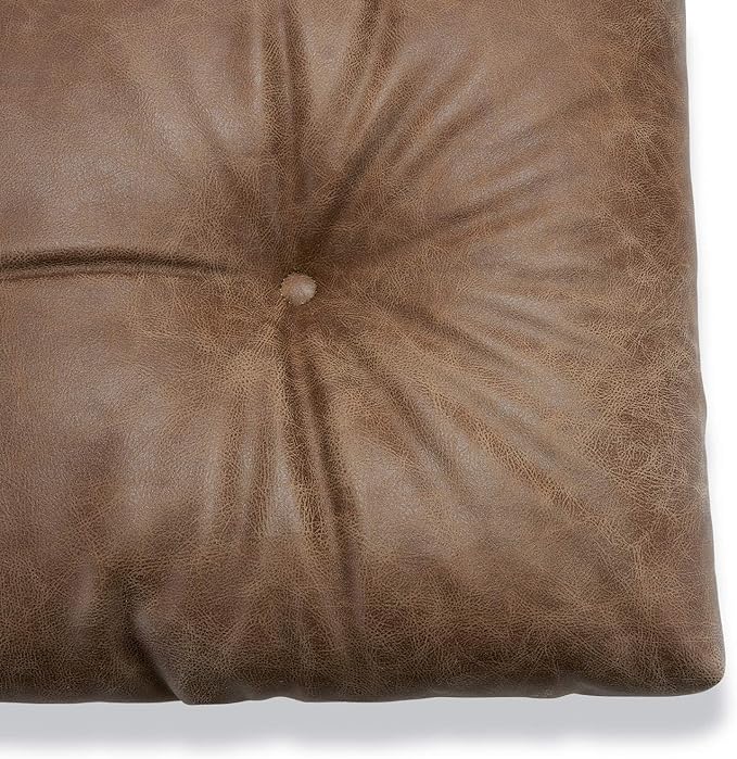 Klear Vu The Gripper Omega Non-Slip Tufted Bench Cushion for Indoor Furniture, Entryway Storage, Bay Window, Corner Nook or Piano Seat, 27 Inches, Brown