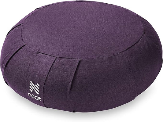 Zafu Meditation Cushion, 15" Round Buckwheat Yoga Pillow with Organic Cotton Cover