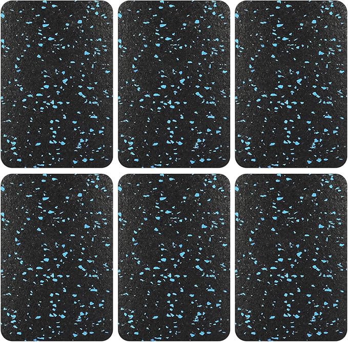 Treadmill Mat Pads, Exercise Equipment Mat with High Density Rubber for Protect Floors 4.7" x 3.2" x 0.5" (6 PCS) Black
