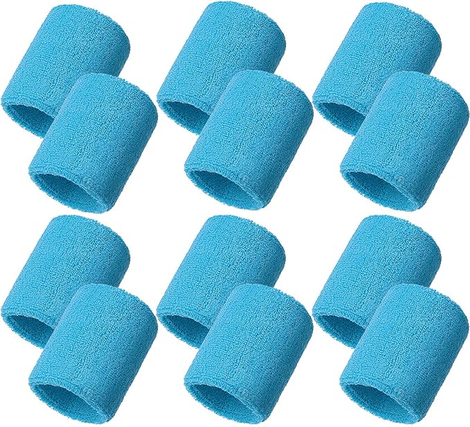 12 Pack Sweatbands Sports Wristband Cotton Sweat Band for Men and Women, Good for Tennis, Basketball, Running, Gym, Working Out