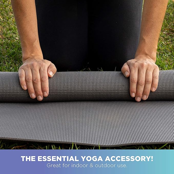 Bean Products Yoga Mat for Exercise - Non Slip Thick Comfortable Workout Floor Mat for Adults and Kids - Eco Friendly Foldable Yoga Mat for Yoga, Pilates, Gym and Stretching