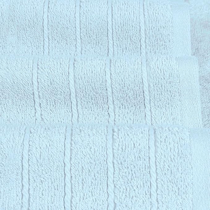 Tens Towels Pack of 4 Extra Large Bath Towels 30 x 60 Inches, 100% Cotton, Larger & Lighter Weight, Quicker to Dry, Super Soft and Absorbent, Perfect for Bathroom, Sky Blue