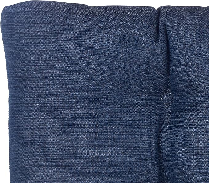 Klear Vu The Gripper Omega Non-Slip Tufted Bench Cushion for Indoor Furniture, Entryway Storage, Bay Window, Corner Nook or Piano Seat, 33 Inches, 03 Indigo