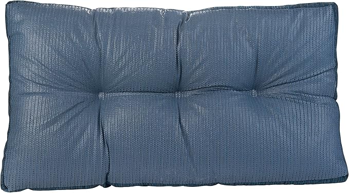 Klear Vu The Gripper Omega Non-Slip Tufted Bench Cushion for Indoor Furniture, Entryway Storage, Bay Window, Corner Nook or Piano Seat, 27 Inches, Chenille Saphire