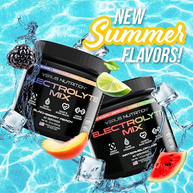 Electrolytes Powder No Sugar- Zero Calorie Hydration Powder | Sugar Free Electrolytes for Fasting, Keto & Vegan | Natural Ingredients Electrolyte Mix for Energy Boost, 60 Servings