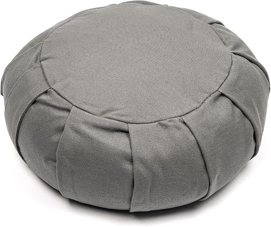 Myga Zafu Yoga Meditation Cushion with Washable Cover - Floor Cushion Pillow with Natural Buckwheat Filling - Soft Round Cotton Design for Meditating or Pranayama Exercises