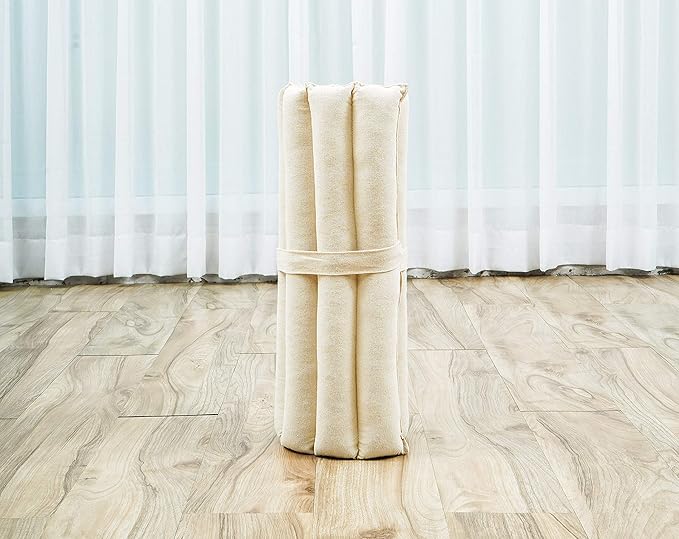 Leewadee Meditation Cushion Set – 1 Small Zafu Yoga Pillow and 1 Small Roll-Up Zabuton Mat Filled with Kapok