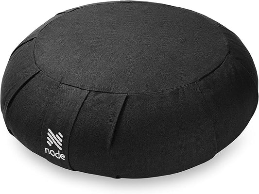 Zafu Meditation Cushion, 15" Round Buckwheat Yoga Pillow with Organic Cotton Cover
