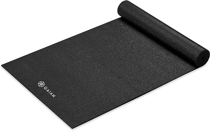 Gaiam Yoga Mat - Premium 5mm Solid Thick Non Slip Exercise & Fitness Mat for All Types of Yoga, Pilates & Floor Workouts (68" x 24" x 5mm)