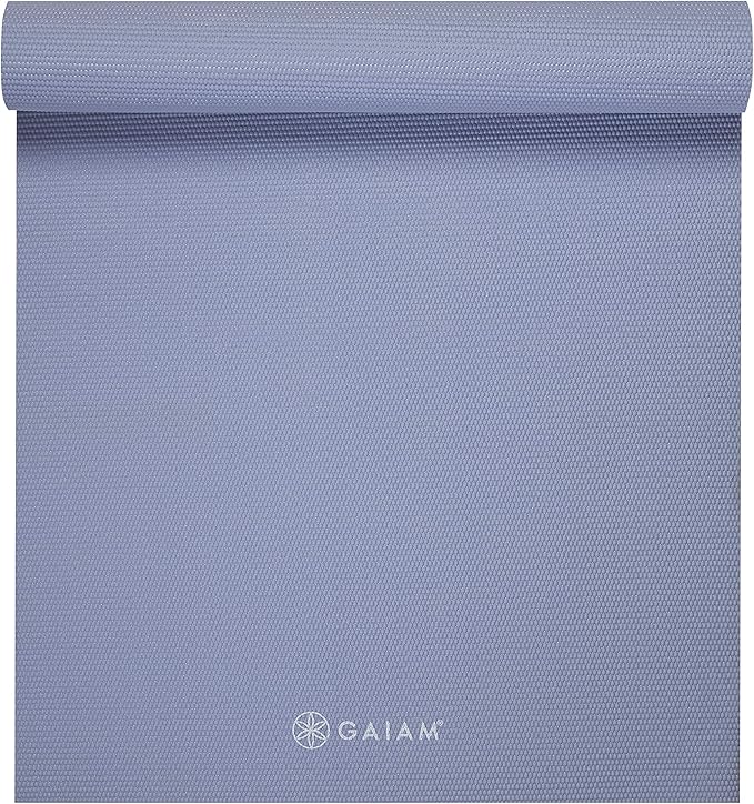 Gaiam Yoga Mat - Premium 5mm Solid Thick Non Slip Exercise & Fitness Mat for All Types of Yoga, Pilates & Floor Workouts (68" x 24" x 5mm)